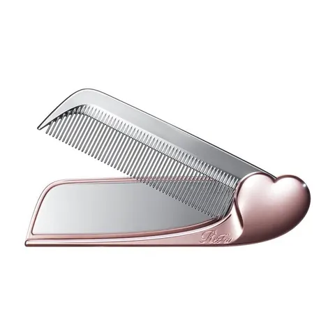 ReFa Aira Mirror Comb, складная расчёска с зеркалом, розовое золото