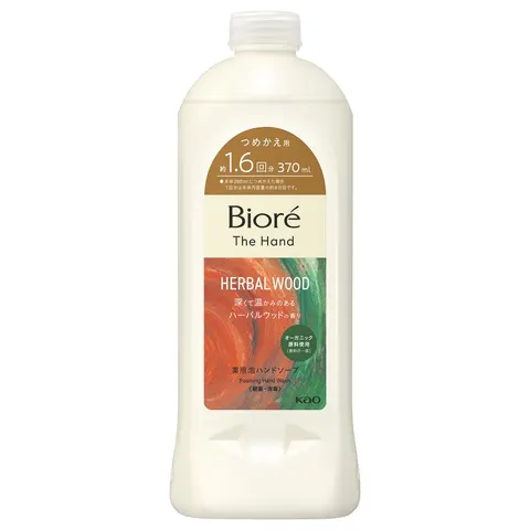 Biore The Hand Пенное мыло для рук, сменный блок, аромат глубокого теплого гербового дерева, 370 мл