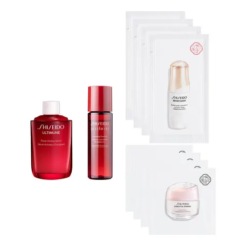 Shiseido Ultimune Power Infusing Serum, refill, limited set, 50 mL + 30 mL + 1.5 mL×4 + 1.5 g×4