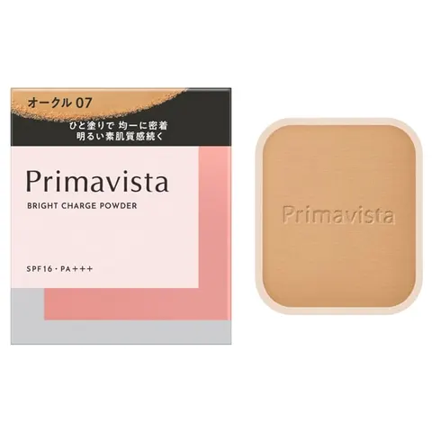 SOFINA Primavista Bright Charge пудра-компакт SPF16 PA+++, сменный блок (со спонжем), Ocher 07, 9 г