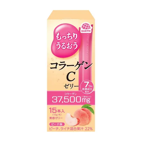 Earth Collagen C Jelly, Peach Flavor, 15 Sticks