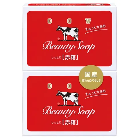 COW BRAND Красная коробка мыло туалетное, увлажняющее, большого размера, 2 шт