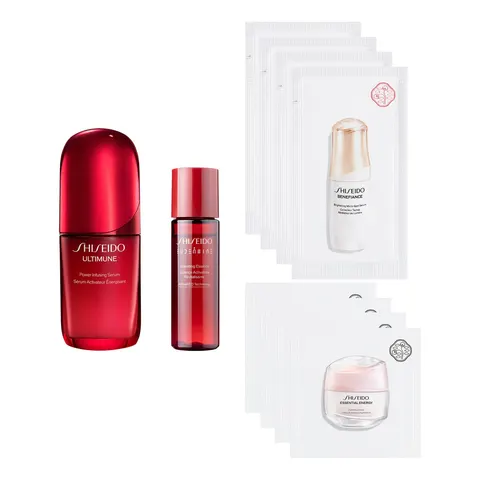 Shiseido Ultimune Limited Set, 50mL (+ 30mL, 1.5mL x4, 1.5g x4), Green Floral Scent