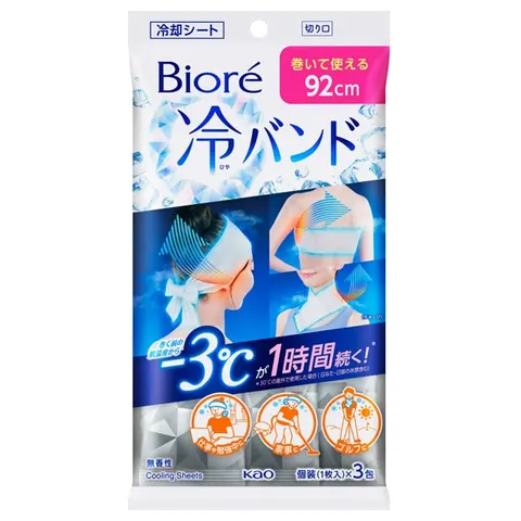 Biore Cooling Band, unscented, 1 sheet x 3 packs