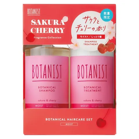 BOTANIST Botanical Hair Care Set Moist (Shampoo + Treatment), Sakura & Cherry scent, 460mL + 460g