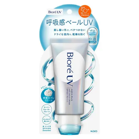 Biore Aqua Rich Airy Hold Cream SPF50+ PA++++, Airy Floral scent, 70 g