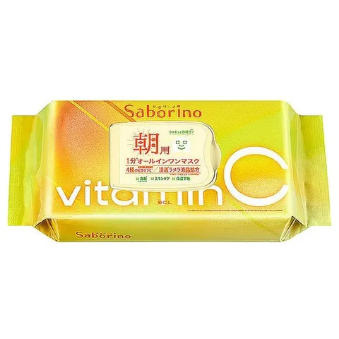 Saborino Morning Vitamin Charge Sheet Mask, 30 sheets, Vita Citrus scent