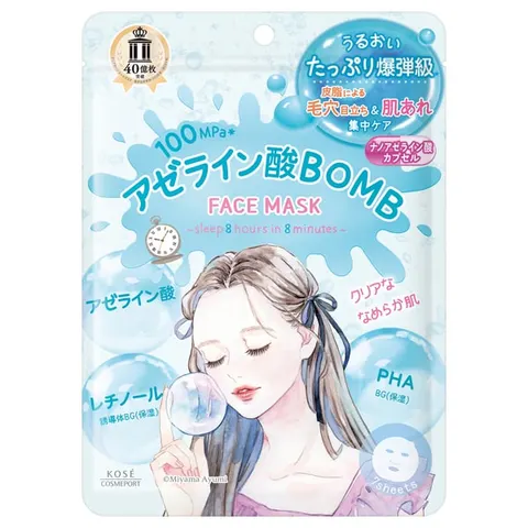 Clear Turn Azelaic Acid BOMB Mask, 7 sheets