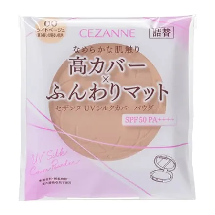 CEZANNE UV Silk Cover Powder (сменный блок), 00 Light Beige, SPF50/PA++++, 10 г