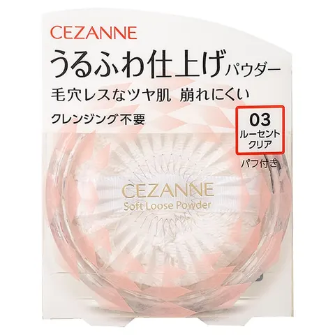 CEZANNE Moist Fluffy Finish Powder, 03 Lucent Clear