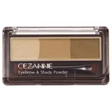CEZANNE Пудра для бровей и растушевки 3 в 1, 01 Camel Brown, 1.5 г, 1