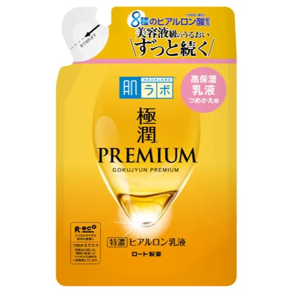 Hada Labo Gokujun Premium увлажняющая эмульсия с гиалуроновой кислотой, сменный блок 140 г