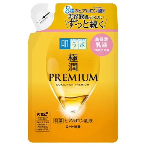 Hada Labo Gokujun Premium Hyaluronic Acid Moisturizing Milk, refill 140 g