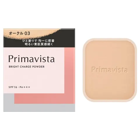 SOFINA Primavista Bright Charge пудра-компакт SPF16 PA+++, сменный блок (со спонжем), Ocre 03, 9 г