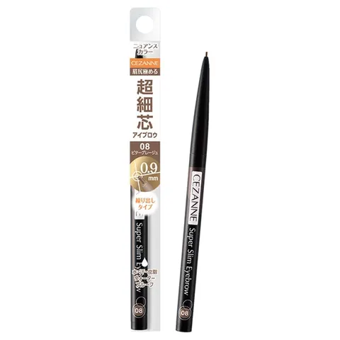 CEZANNE Super Fine Tip Eyebrow Pencil 08 Bitter Greige, 0.02g