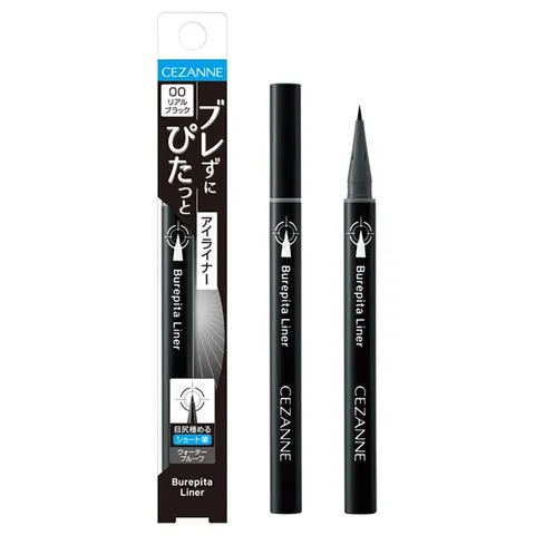 CEZANNE Bure Pita Liner Waterproof Liquid Eyeliner, 00 Real Black, 0.67 ml