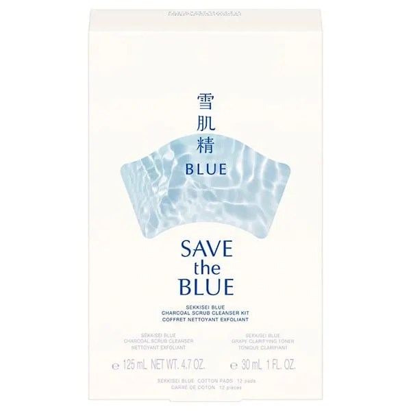 Sekkisei BLUE Charcoal Scrub Wash Kit, 125 г, 30 мл, 12 шт