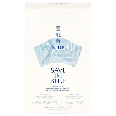 Sekkisei BLUE Charcoal Scrub Wash Kit, 125g, 30mL, 12pcs