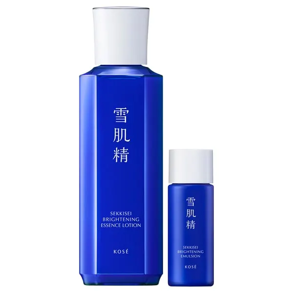 Sekkisei Brightening Essence Lotion Kit (лечебный лосьон-эссенция + эмульсия), лимитированный выпуск, аромат Natural Floral, 200 мл + 24 мл