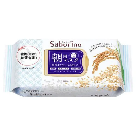 Saborino Mezamashi Sheet Morning Mask Plump Rice-Ingredient Type, 28 sheets (287 ml)