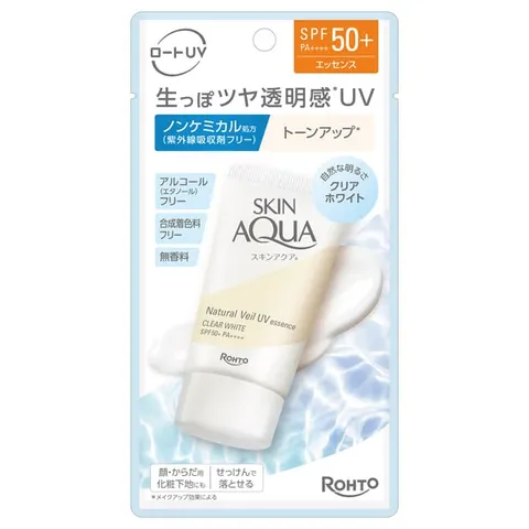 Skin Aqua Natural Veil UV Essence SPF50+ PA++++ Clear White, 50 g