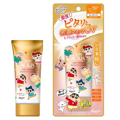 Skin Aqua Super Moisture Barrier UV Essence, Crayon Shin-chan design, SPF50+ PA++++, 70 g