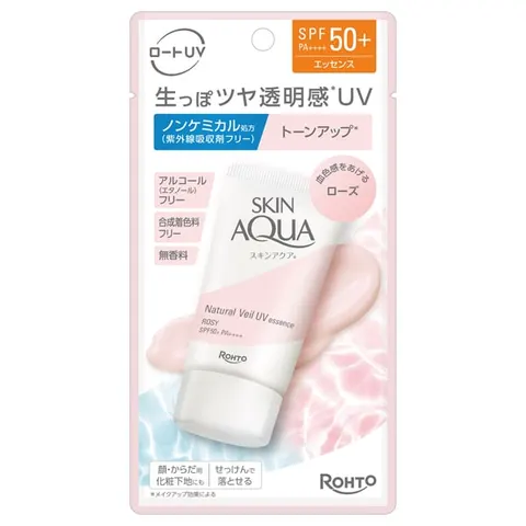Skin Aqua Natural Veil UV Essence, Rose SPF50+ PA++++, 50 g