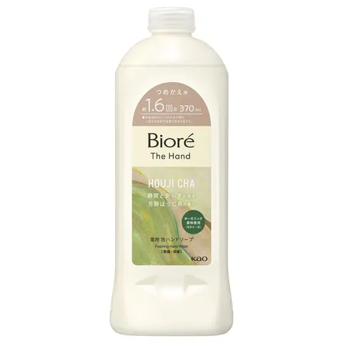 Biore The Hand пенящееся мыло для рук, аромат жареного чая ходзича, сменный блок 370 мл