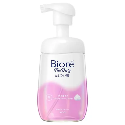 Biore The Body Пенка для тела "Баланс кожи", пенный тип, помпа, аромат древесно-цветочный, 480 мл