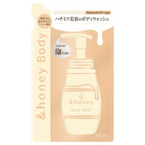 &honey Mellow Airy Пенка для тела, сменный блок, White Tea Honey, 440 мл