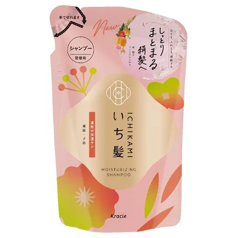 Ichikami Concentrated W Moisture Care Shampoo, Refill, Apricot and Sakura Scent, 320 ml
