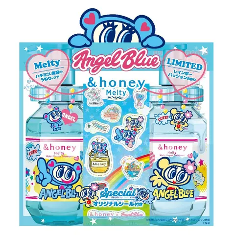 &honey Melty Moist Repair Pair Set, Angel Blue (limited edition), 440mL + 445g