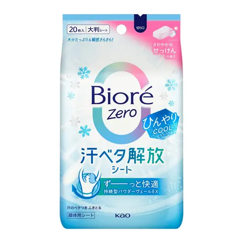 Влажные салфетки для тела, освежаюзий аромат мыла, Kao Biore Zero Sheet Cool Refreshing Soap, 20шт