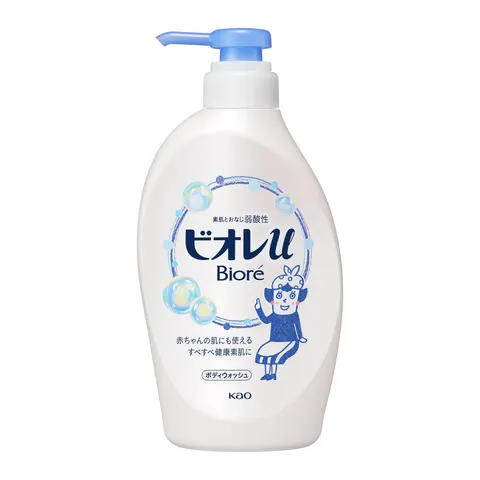 Гель для душа, для всей семьи, аромат цветов, дозатор, Kao Biore U Pump Type, 480ml
