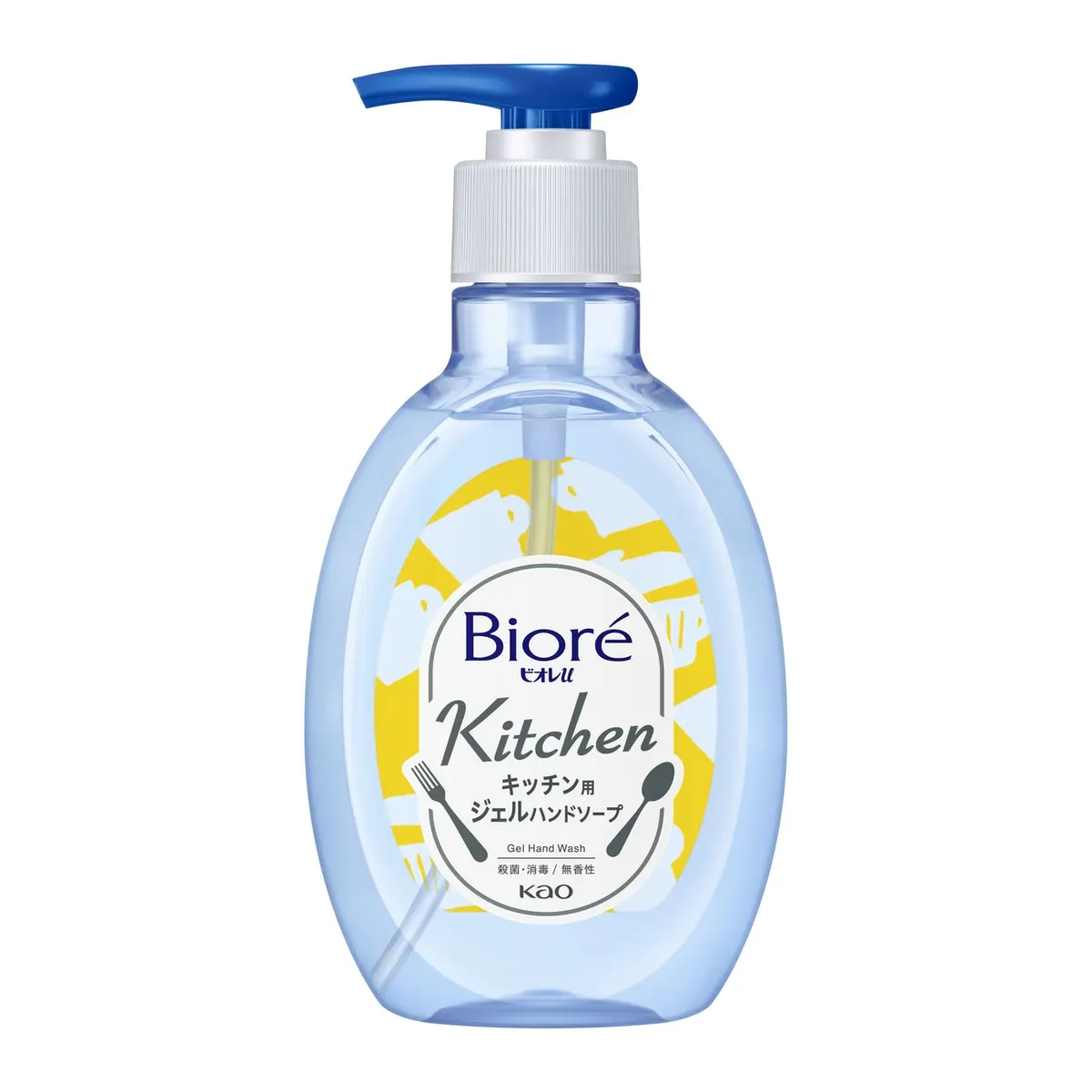 Гель кухонный для мытья рук, без аромата, дозатор, Kao Biore U Kitchen Hand Gel Soap Unscented Pump, 250ml