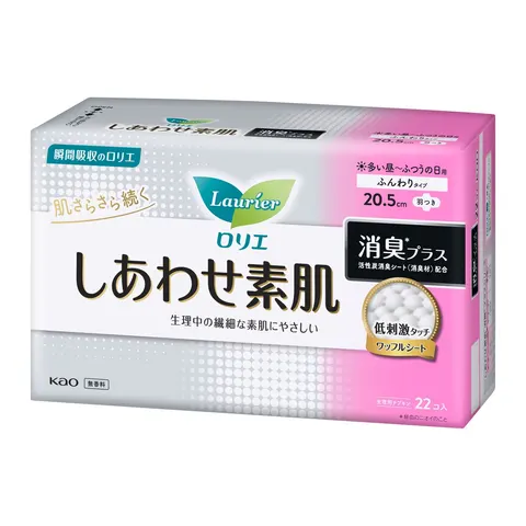 Kao Laurier Happy Bare Skin Deodorizing Plus Regular Daily Use with Wings, 22рcs