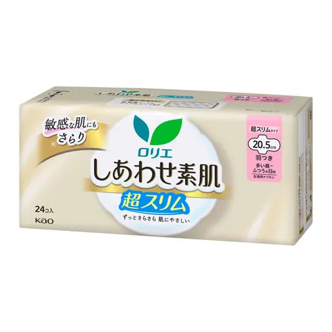 Kao Laurier Happy Skin Breathable Ultra Slim Regular Daily Use with Wings 24pcs