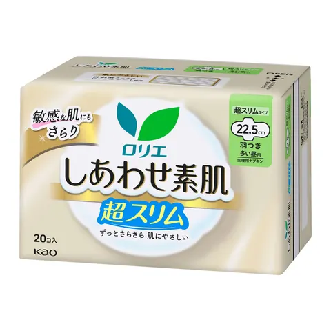 Kao Laurier Happy Skin Breathable Ultra Slim Heavy Day Use with Wings 20pcs