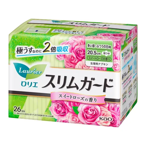 Kao Laurier Slim Guard Rose Lots of Days to Normal Days with Feathers, 26pcs
