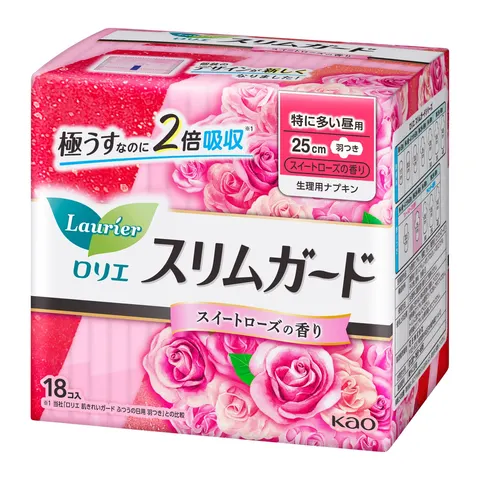 Kao Laurier Slim Guard Rose especially for daytime use, 18pcs