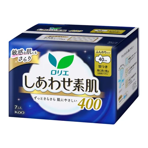 Kao Laurier Happy Skin 400 for heavy nights with wings, 7pcs