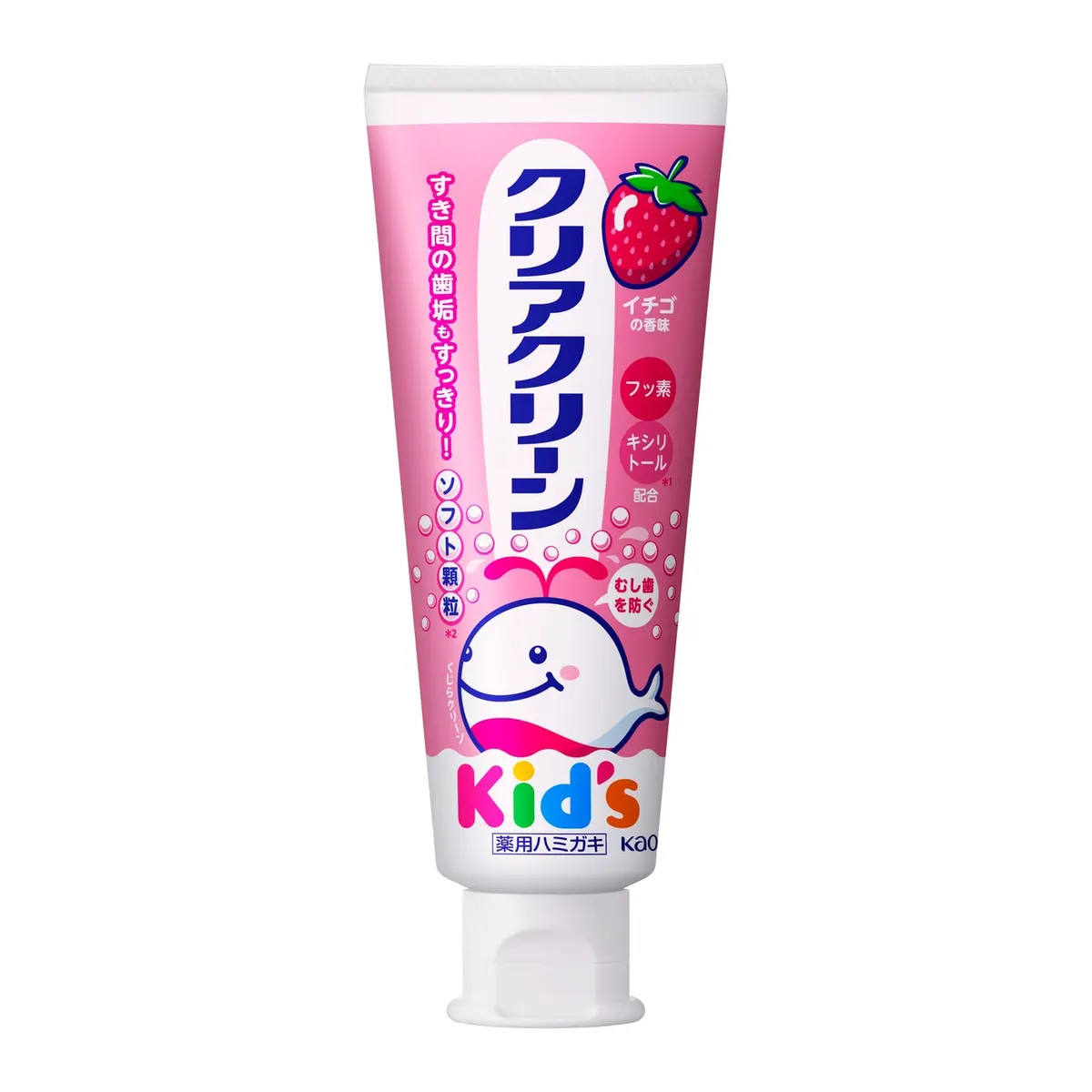 Детская зубная паста со вкусом клубники, Kao Clear Clean Kids Strawberry, 70g