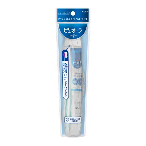 Kao Pyuora Office & Travel (1 set) Mobile set Toothpaste Toothbrush