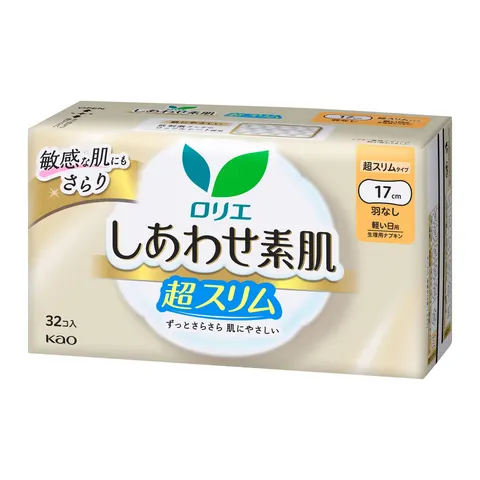 Kao Laurier Happy Skin Breathable Ultra Slim Lightweight No feathers 17sm, 32pcs