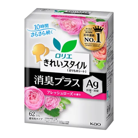 Kao Laurier Beautiful Style Fresh Rose Scent Deodorant Plus, 62 items