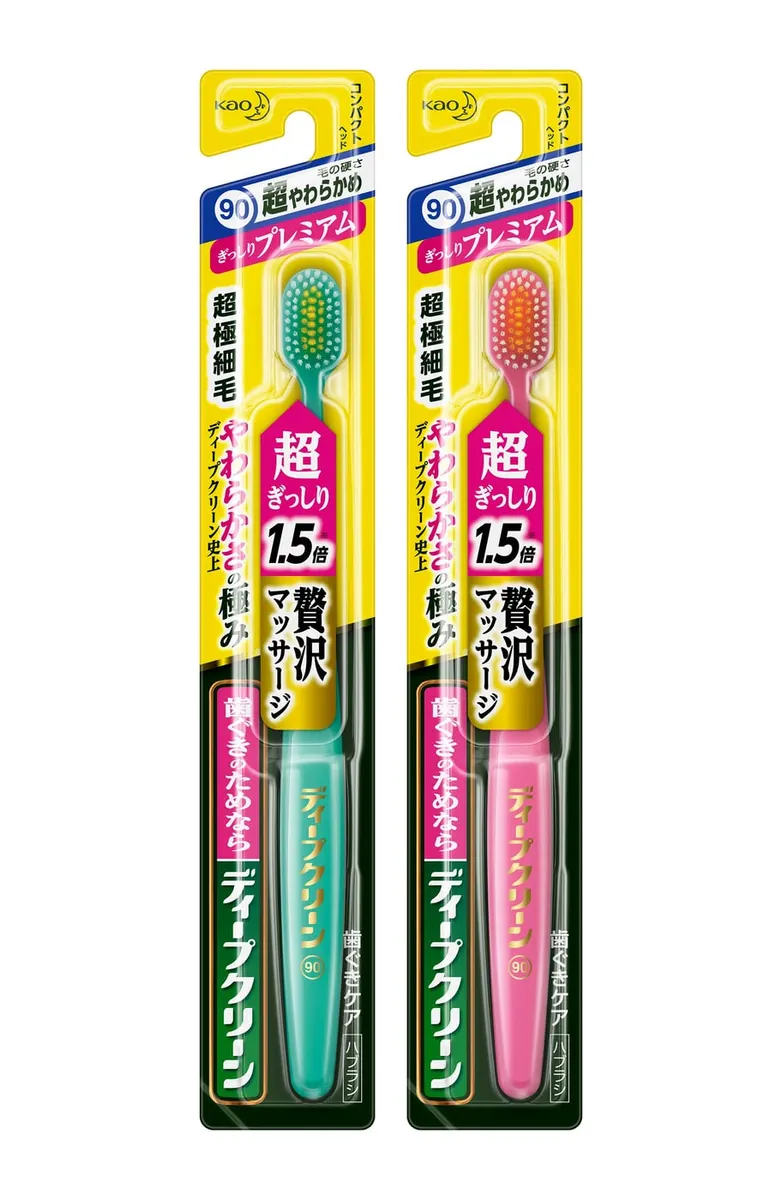 Компактная зубная щётка с мягкой щетиной, Kao Deep Clean Toothbrush Chock Premium Super Soft, 1шт