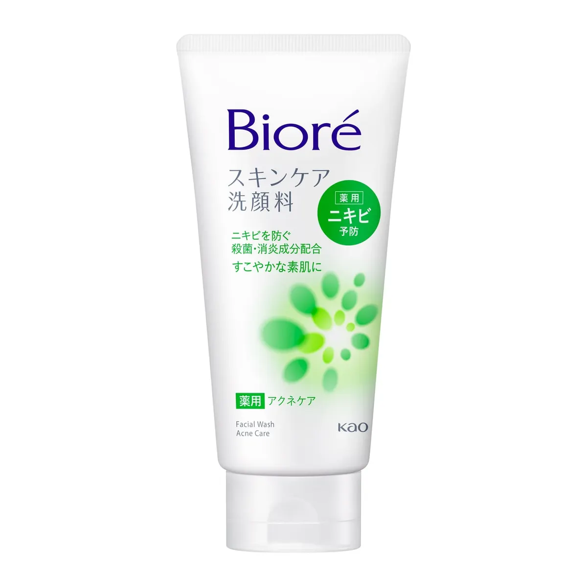Крем-пенка для умывания кожи, склонной к акне, аромат цветов, Kao Biore Skin Care Facial Cleanser Medicated Acne Care, 130g