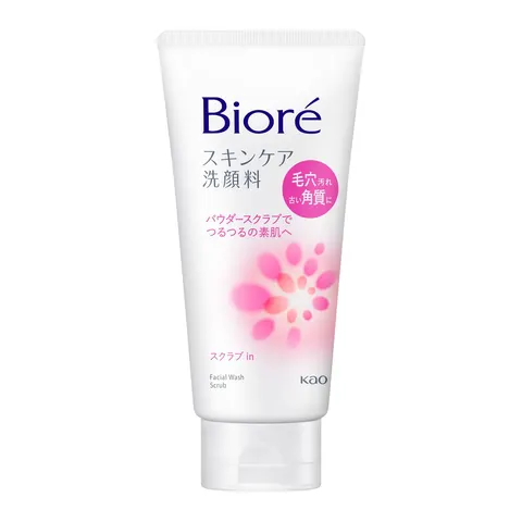 Крем-пенка для умывания, с частичками скраба, Kao Biore Skin Care Facial Cleanser Scrub-in, 130g