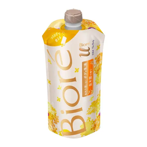 Лосьон для тела подвесной блок, аромат османтуса, запасной блок, Kao Biore U The Body Body emulsion for wet skin Osmanthus scent Hanging pack, 300ml