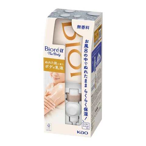 Лосьон для тела, увлажняющий, в подвесных пакетах, без аромата, Kao Biore U The Body Body Emulsion for Wet Skin Unscented Set, 300ml